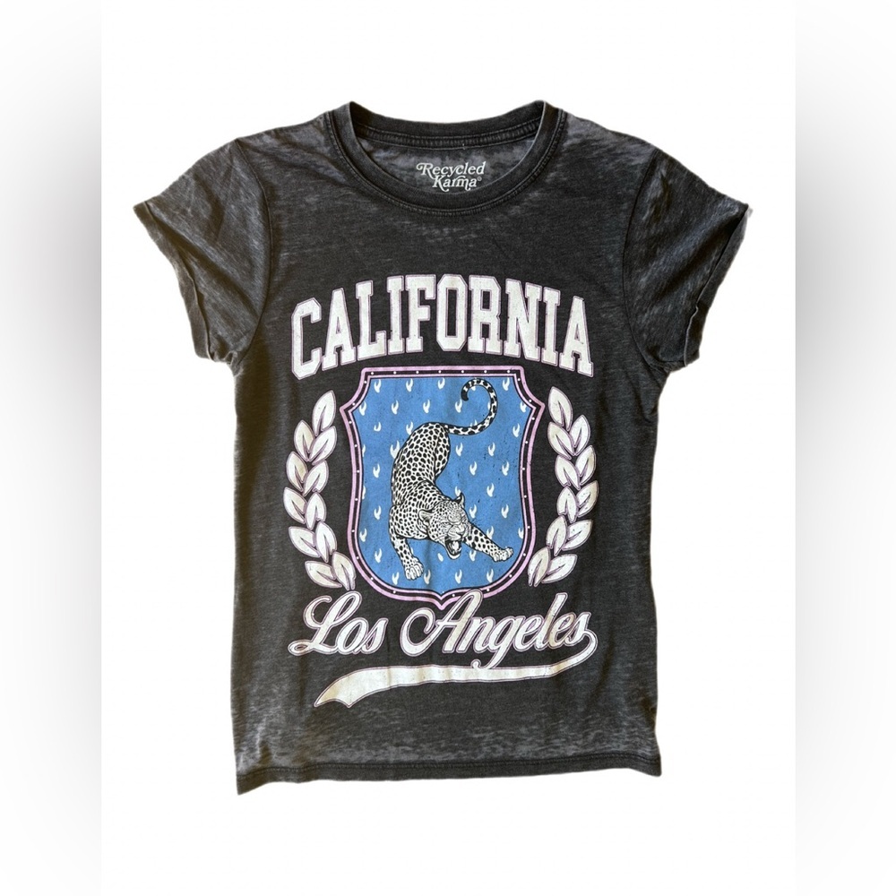 Recycled Karma California Los Angeles Graphic Tee XS Gray NWOT
